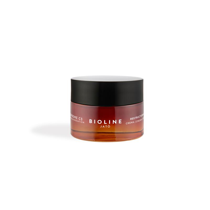 RESTRUKTURALIZAČNÍ KRÉM.  PRO-COLLAGEN PEPTID – VITAMÍN C+E – EKTOIN  Regenerační síla bioaktivního prokolagenového peptidu v kombinaci s ochrannými vlastnostmi ektoinu a vitamínů C a E v mikrokapslích s technologií postupného uvolňování. Chrání pleť před viditelným poškozením způsobeným expozomem a epigenetickými vlivy. Restrukturalizuje povrch pleti, redukuje hluboké vrásky a ochablost.  Bohatá, zahalující textura.    Použití. Ráno a/nebo večer nanášejte krém na pečlivě vyčištěnou pleť obličeje, krku a dekoltu. Jemně vmasírujte do úplného vstřebání. Dále pokračujte vaší běžnou kosmetickou rutinou. Během dne nezapomeňte na závěr nanést ochranný krém s SPF 30 nebo 50+.    Složení produktů Supreme C3 vyniká silou ultrakoncentrovaného 20% vitamínu C umocněnou astaxantinem, antioxidantem 6000krát silnějším než vitamín C, v kombinaci s:  3 super antioxidanty nové generace;  3 pokročilými a stabilními formami vitamínu C;  3 inteligentními transportními systémy;  1 Pro-Collagen peptidem.